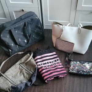 Victoria's Secret Black and Gold Travel Bag